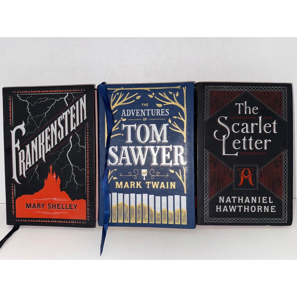 Penguin Clothbound Classics 3 Book Set Frankenstein Tom Sawyer Scarlet Letter